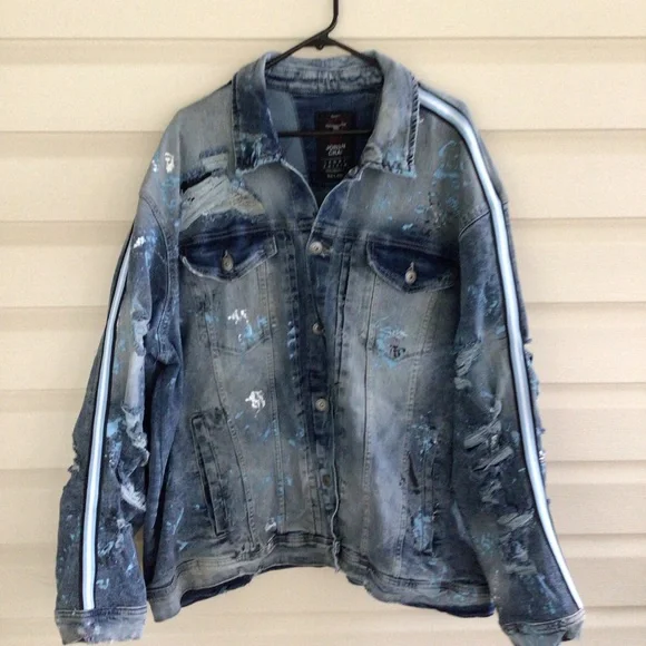 JORDAN CRAIG DISTRESSED DENIM JACKET SZ 5 XL - Picture 1 of 6